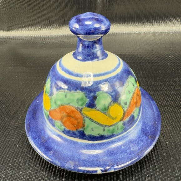 Hand Made Mexican Pottery Talavera Large Jug Container Cookie Jar W Lid Vintage - Picture 5 of 15